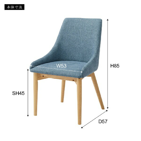 東谷|AZUMAYA ダイニングチェア(ブルー/約W53×D57×H85×SH45cm) HOC611BL【キャンセル・返品不可】 [2]