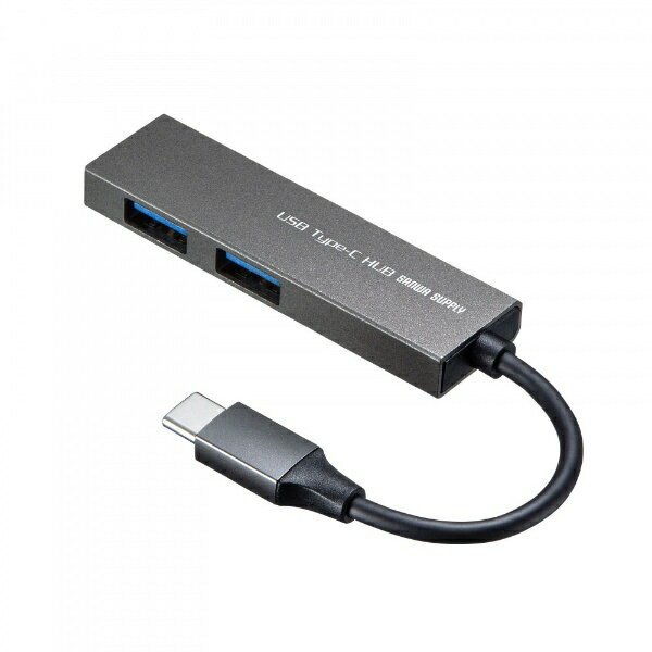 サンワサプライ｜SANWA SUPPLY USB-3TCH24SN USB-C → USB-A 変換ハブ (Chrome/iPadOS/Mac/Windows11対応) シルバー 