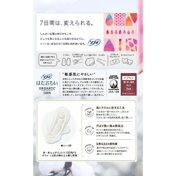 ユニチャーム｜unicharm Sofy（ソフィ）はだおもい オーガニックコットン 特に多い昼用 23cm 羽つき 24枚 biccamera-13741933 楽天ビック(ビックカメラ×楽天) サンプル画像2