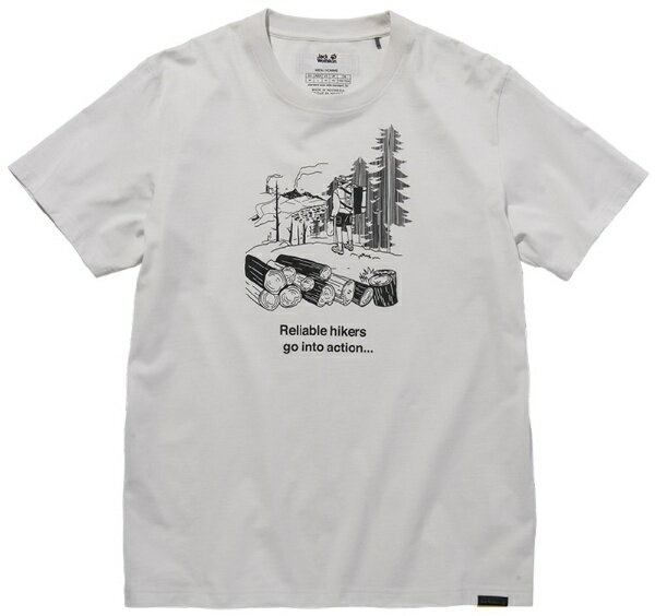 Jack Wolfskin｜ジャックウルフスキン メンズ ハイカー グラフィックモチーフ Tシャツ JP RLBL HIKERS T(Mサイズ/オフホワイト) 5027841-5055