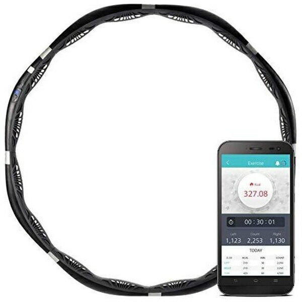 理想のモテボディを効率よく作り上げるIoT 機器「VHOOP（Vフープ）」「お腹の脂肪はスマホで管理」理想のモテボディを効率よく作り上げるIoT 機器「VHOOP（Vフープ）」。たるんだお腹を引き締めたいあなたへ。これからのフィットネスは IoTで効率的に。たるんだお腹を引き締めたいけど…EMSではぜんぜん効果がなかった…痩せたいのはやまやまだけどジムに通う暇がない…もし、そんな悩みをお持ちなら高効率な最新テクノロジー機器で理想の体型を手に入れてみませんか？【VHOOP（Vフープ）は、アプリと連動した最新フィットネス機器です】インタラクティブなワークアウトを可能にし、Bluetoothを介してスマホをパーソナルトレーナーに早変わりさせることができます。【Vフープ 7つの特徴】（1）たったの10分！？1日10分で高カロリーを消費Vフープは10回転で約1Kcal消費する高効率フィットネス機器です。たった10分のエクササイズでウォーキング25分に相当するカロリーを消費できます。（2）いつでもどこでも好きな時に利用可能自宅でTVや映画を見ながらエクササイズ。晴れて気持ちの良い日は公園でエクササイズ。いつでもどこでもエクササイズ出来、その間の消費カロリーはスマホが勝手に記録してくれます。（3）まるでパーソナルトレーナー！？お腹の脂肪はスマホで管理スマホに表示される画面は、脂肪燃焼に必要な様々なデータを数値化したものです。よって理想的なお腹まわりを目指しつつ運動パフォーマンスを向上させることが可能になります。Vフープはあなたがその日運動しなかったのかどうかを知っています。もしあなたがエクササイズを忘れてしまいそうな時はアプリが通知を届けてくれます。今流行りのパーソナルトレーニングは、結果をコミットしてくれます。なぜなら激しいトレーニングと厳しい食事管理を二人三脚で乗り越えていくからです。Vフープもあなたが理想のカラダを手に入れるまで、二人三脚で楽しくフォローしてくれます。（4）合理的に脂肪を燃焼できるそもそもダイエットを成功させるには「摂取しているカロリーを減らす」「もしくは消費するカロリーを増やす」のどちらかが必要となります。よって、食生活を変えずダイエットを成功させるにはエクササイズなどで毎日の消費カロリーを増やし蓄積させていく。そうすることで自然と体重は減っていくのです。Vフープは、毎日のエクササイズで消費したカロリーが見えるので、あなたが理想とする体型（GOAL）まで合理的に導いてくれます。（5）お腹まわりの脂肪をダイレクトに刺激内側にデザインされた三段の凹凸が有酸素運動をしながらお腹の脂肪をダイレクトに刺激するようデザインされています。素材は、ソフトなシリコンで形成されているので、カラダを痛めず安心してご使用いただけます。（6）負荷も調節可能Vフープは通常のフープに比べ約1.5倍の重量があり、それに比例して約1.5倍のエクササイズ効果を得られます。とはいえ、それでも物足りないあなたのために、計8個の重りを追加できるよう設計されています。（重り1個＝約80g）（7）ユーザビリティを重視した設計スマホとの通信に使用されるBluetooth 4.0トランスミッタとハイスペックなセンサーがVフープに内蔵されています。このセンサーは身体の左右どちら側がより活用（運動）しているのかを感知することもでき、バランスよくエクササイズすることを可能にしています。USB形式ですが、2時間20分のフルチャージで、最大15日間使用可能なバッテリーを搭載。オートパワーセービングモードがプログラムされているので長時間のフーピングを楽しめます。【セット内容】・本体×1・USBケーブル・使用説明書