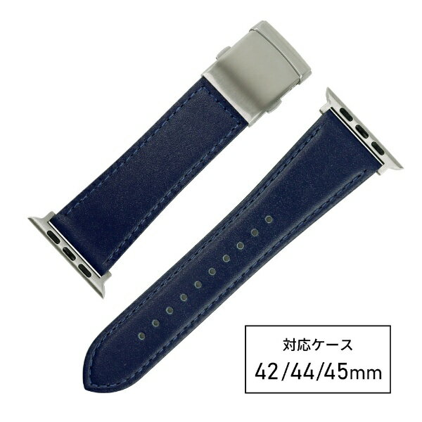 バンビ｜BAMBI Apple Watch 対応 バンド SCOTCHGARD 本革 強力撥水！ 【対応ケースサイズ：49/45/44/42mm】 ネイビー RWM022DW