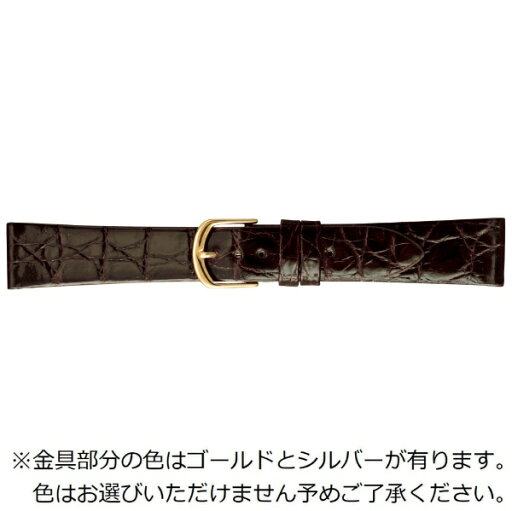 バンビ|BAMBI 時計バンド ワニ革 (カイマン・シャイニング) かん幅16mm 美錠幅14mm【金具色指定不可】 チョコ BWB180BN バンビ|BAMBI 時計バンド ワニ革 (カイマン・シャイニング) かん幅16mm 美錠幅14mm【金具色指定不可】 チョコ BWB180BN