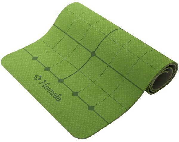 ナニワ｜naniwa ガイドラインヨガマット(約幅61×長さ183×厚さ0.6cm/オリーブ×グレー) NA6401
