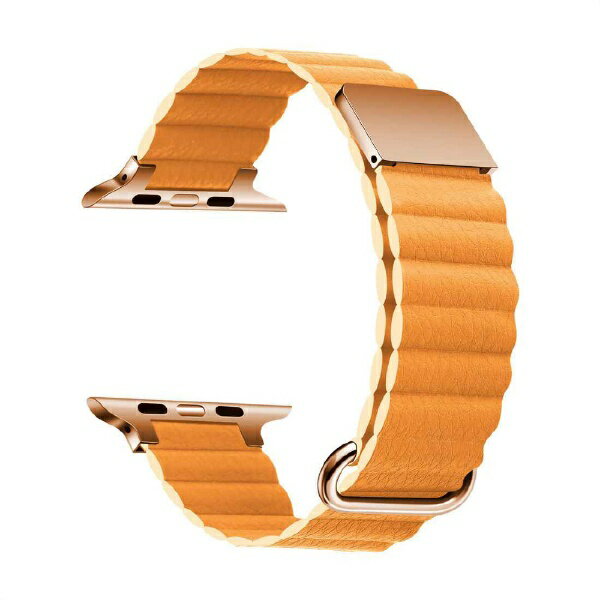 アイキューラボ|iQ Labo Apple Watch 41/40/38mm用 レザーマグネットベルド マスタード IQ-AW003B41-MA