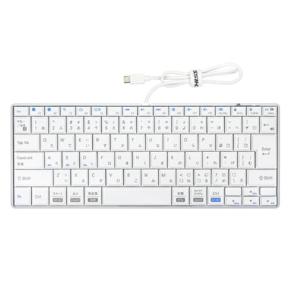 アーキス｜ARCHISS キーボード USB-C(PD)搭載 INTRO Mini CP(iPadOS/iOS/Mac/Windows11対応) ホワイト AS-PKMP85J-WHA [有線 /USB (Type-C)]