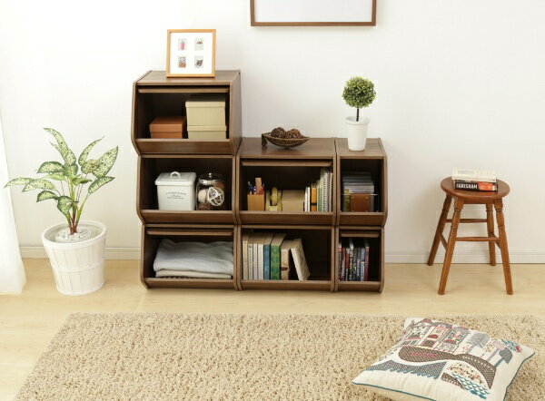 IRIS OHYAMA｜アイリスオーヤマ スタックボックス 扉付きタイプ（ブラウン/約幅20×奥行38.8×高さ30.5cm）