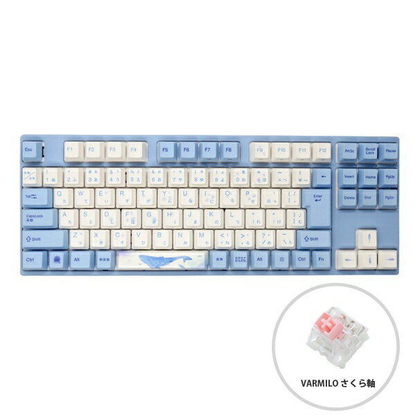 Varmilo｜アミロ ゲーミングキーボード 92 Sea Melody JIS(サクラ軸V2) ブルー vm-vem92-a038-sakura [有線 /USB]