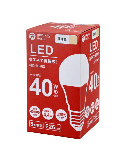 ڤޤȤ㤤Ǻ10%OFFݥ(3/31ޤ) ORIGINAL BASICåꥸʥ١å LEDŵE2640W ŵ忧 ŵ忧 LDA4L-G/K40XOB [E26 /ŵ /40W /ŵ忧 /1 /۸]