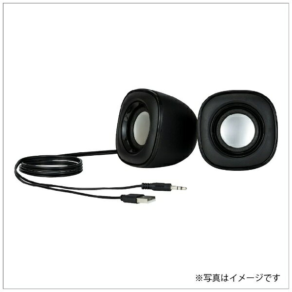 ナカバヤシ｜Nakabayashi SP-001BK PCスピーカー 3.5mm接続 ブラック [USB電源]