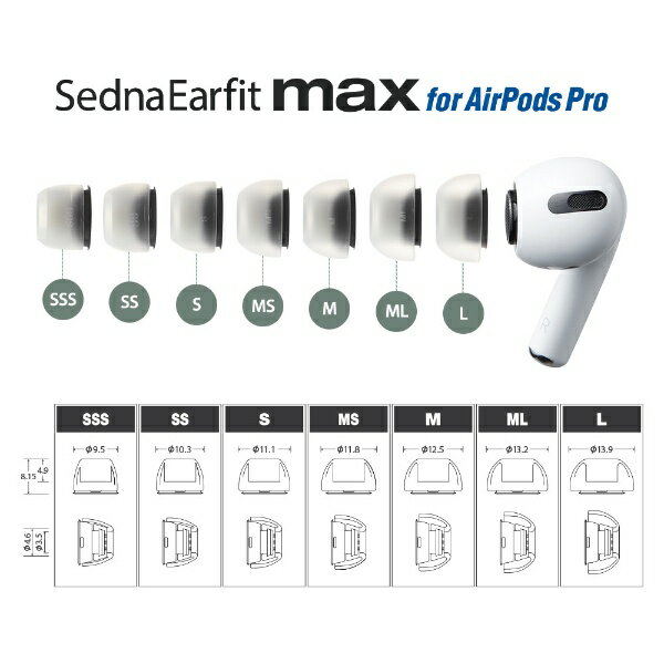 AZLA�å����� AirPods PRO�� ���䡼�ԡ��� SSS/SS/S ��1�ڥ� SednaEarfit MAX for AirPods Pro AZL-MAX-APP-SET-S