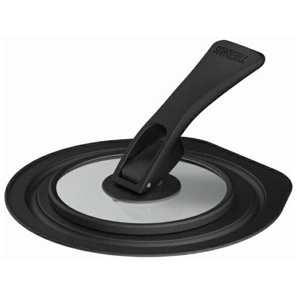 サーモス｜THERMOS 折りたたみスタンド式フタ（鍋/フライパン対応）16cm鍋/フライパン対応 ブラック KLF-001-BK...