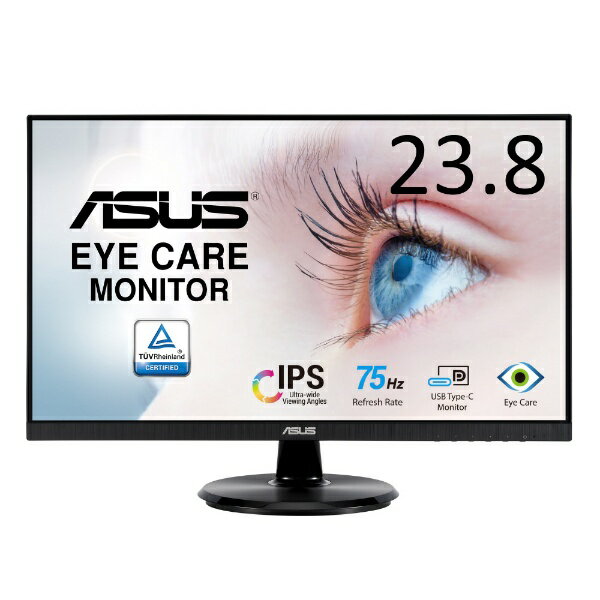ASUS｜エイスース USB-C接続 PCモニター Eye Care ブラック VA24DCP 23.8型 /フルHD(1920×1080) /ワイド