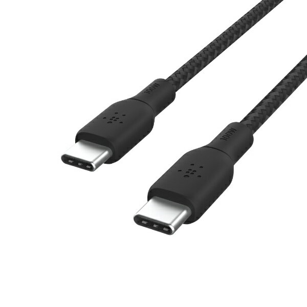 BELKIN｜ベルキン USB-C to USB-C 2重編込高耐久ナイロンケーブル 100W 2M ブラック CAB014BT2MBK 