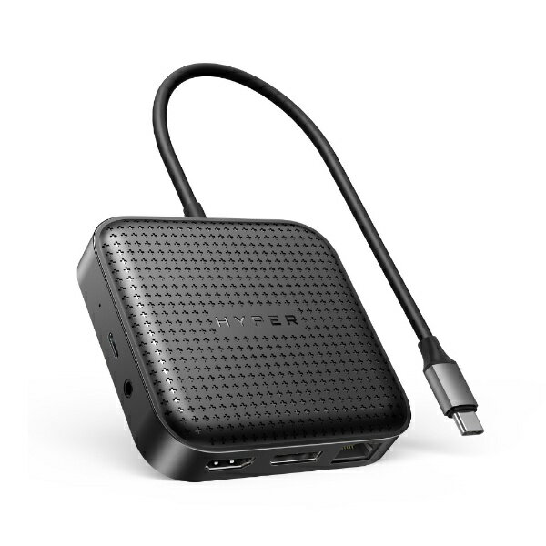 乐天商城 - HYPER｜ハイパー ［USB-C オス→メス HDMI / DisplayPort / LAN / φ3.5mm / USB-Ax2 / USB-C］USB PD対応 85W ドッキングステーション ブラック HP-HD583 [USB Power Delivery対応]