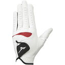 mizuno|ミズノ 【メンズ 左手着用(右利き用)】ゴルフグローブ コンフィグリップ(21cm/ホワイト×レッド) 5MJML253【返品交換不可】
