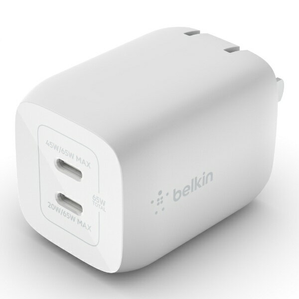 BELKINbxL BOOSTCHARGE PRO fA USB-C GaN[d PPS 65W zCg WCH013DQWH [2|[g /USB Power DeliveryΉ /GaN(KE) ̗p]