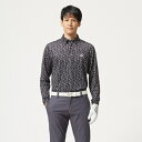 フットジョイ｜FootJoy メンズ フラワープリントシャツ(Lサイズ/ブラック×グレー) FJ-F22-S06【返品交換不可】