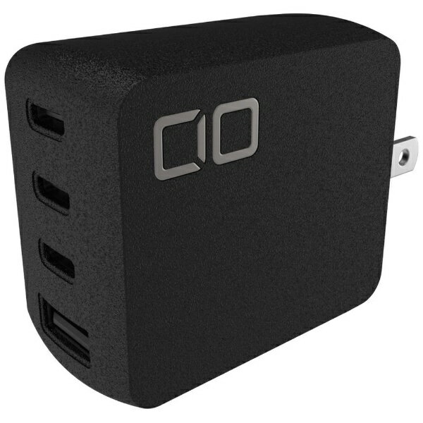 CIO｜シーアイオー NovaPort QUAD 65W GaN急速充電器 USB-C×3 USB-A×1ポート ブラック CIO-G65W3C1A-N-BK 4ポート /Quick Charge対応 /GaN(窒化ガリウム) 採用