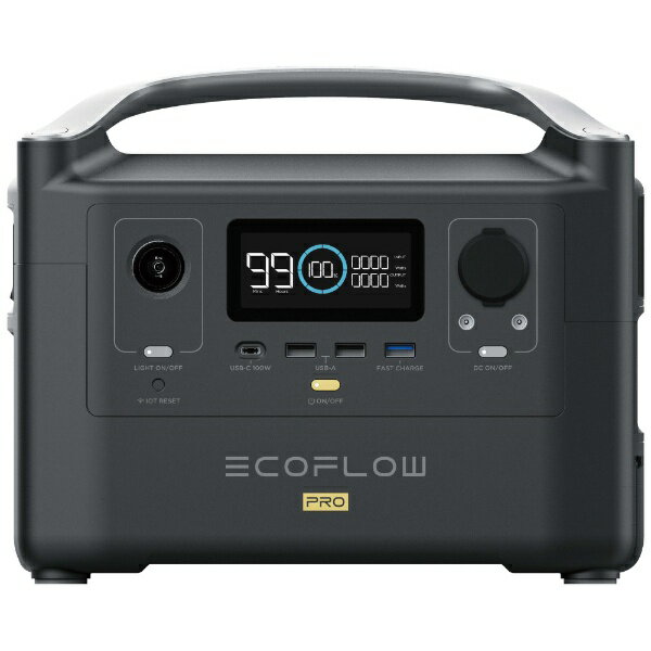 エコフロー｜EcoFlow ポータブル電源 720Wh /9出力 /AC DC充電 ソーラー(別売) RIVER Pro(リバープロ) EFRIVER600PRO-JP