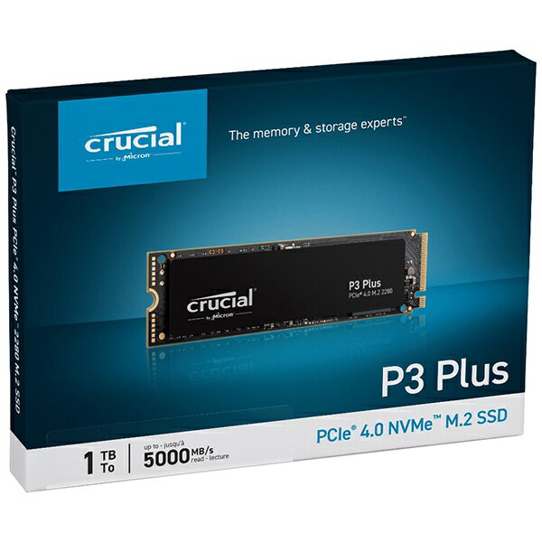 CRUCIAL｜クルーシャル CT1000P3PSSD8JP 内蔵SSD PCI-Express接続 P3 Plus 1TB /M.2