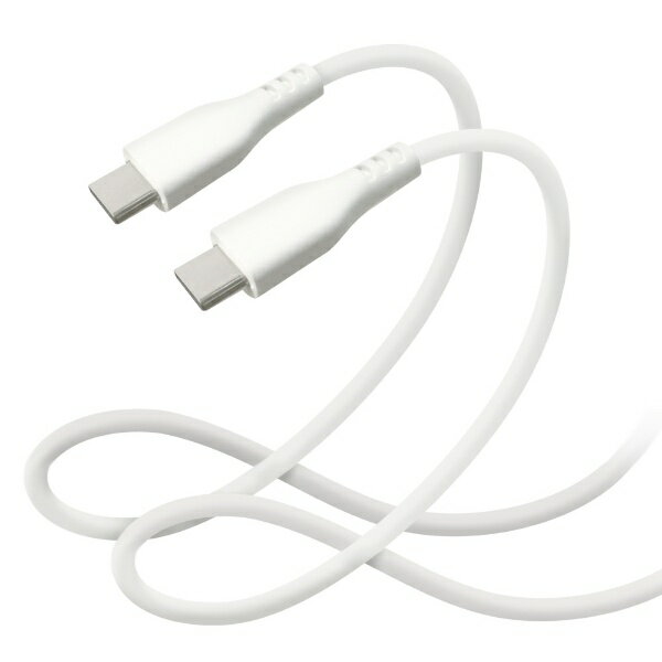 オズマ｜OSMA ［PD対応］［Type-C to Type-C］シリコン素材で超やわらかくて切れにくいタフケーブル 1m ホワイト CD-SK3C100W [USB Power Delivery対応]