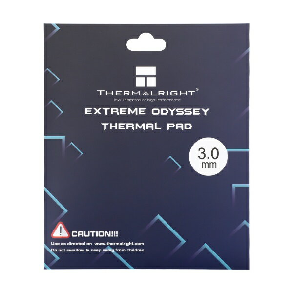 「ODYSSEY THERMAL PAD」シリーズは、SSDやメモリなどのデスクトップPC内部の各種パーツだけでなく、その他ノートPCやゲーム機にも使用可能な汎用性に優れるサーマルパッドです。熱伝導率は12.8W/m-kと、高性能グリス「TF6 / 8」に匹敵し、対象製品を的確に冷却します。3mmバージョンは、サイズ85x45mm、120x120mmの2つを用意し、使用量によって選択できるようになりました。■12.8W / m-Kの高い熱伝導率■ショートの心配が不要な非導電タイプ■PCから周辺機器、ゲーム機まで幅広い製品に使用可能（CPUには対応しておりません）