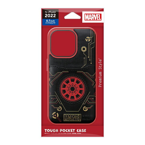 PGA｜ピージーエー iPhone 14 Pro (6.1インチ) タフポケットケース アイアンマン/ブラック Premium Style PG-DPT22Q23IRM