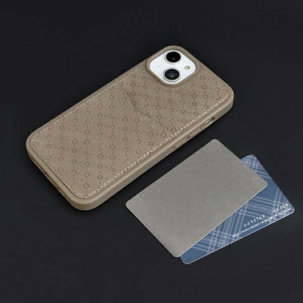 エムディーシー｜MDC iPhone 14 6.1インチ new balance ［カード収納付き/モノグラム/グレージュ］背面ケース ニューバランス md-75245-3