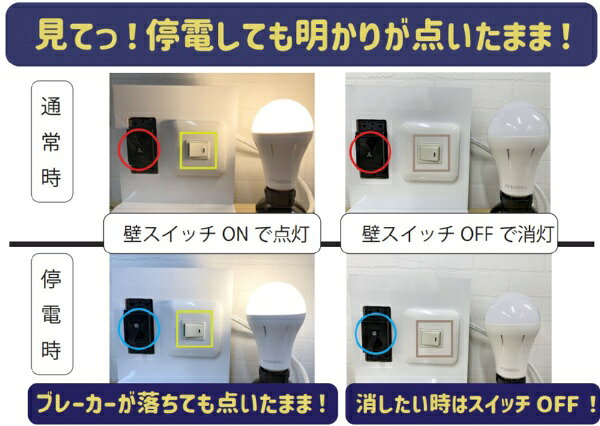 日本防災スキーム｜Nihon Bosai Schemes いつでもランプtsuita E26NW50W-S [E26 /一般電球形 /50W相当 /昼白色 /1個] biccamera-13838085 楽天ビック(ビックカメラ×楽天) サンプル画像2
