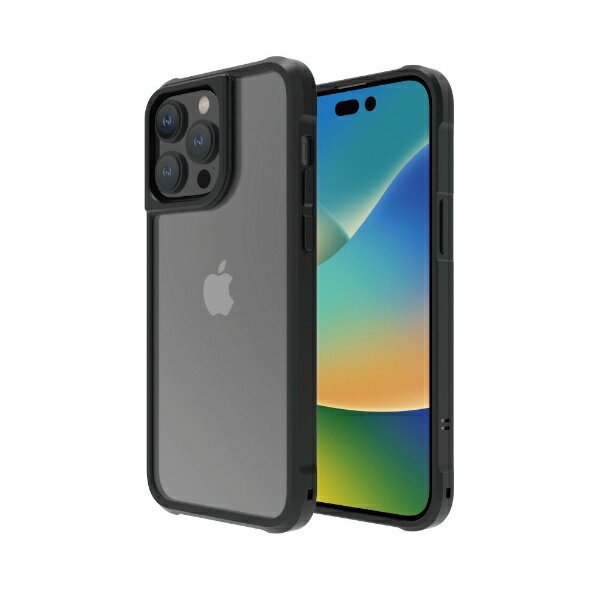 ABSOLUTE TECHNOLOGY｜アブソルート iPhone 14 ProMax用ケース LINKASE AIR ゴリラガラスiPhoneケース（側面TPU：ブラック）耐衝撃 透明度 MugSafe充電対応 ブラック ATLAIP2022-61PMBK