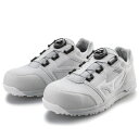 【エントリーで最大全額ポイント還元|6/11迄】 mizuno|ミズノ 24.5cm メンズ 安全靴 オールマイティLSII52L BOA 靴幅:3E相当(グレー×ホワイト) F1GA2202【JSAA・普通作業用(A種)認定品 耐滑 プロテクティブスニーカー】(4)