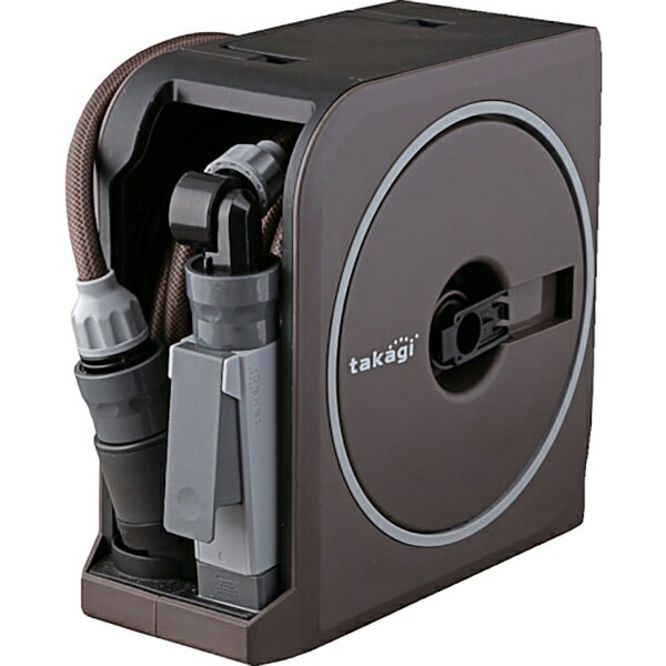 タカギ｜takagi カバー付きホースリール 10m NANO NEXT 内径7.5mm ブラウン RM1110BR