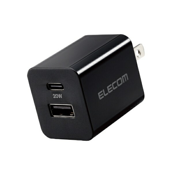 エレコム｜ELECOM AC充電器/USB充電器/USB Power Delivery準拠/20W/スイングプラグ ブラック MPA-ACCP36BK [2ポート /USB Power Delivery対応]