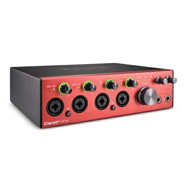 FOCUSRITE｜フォーカスライト USB-C＋USB-Aオーディオインターフェース 18イン/8アウト Clarett+ 4Pre