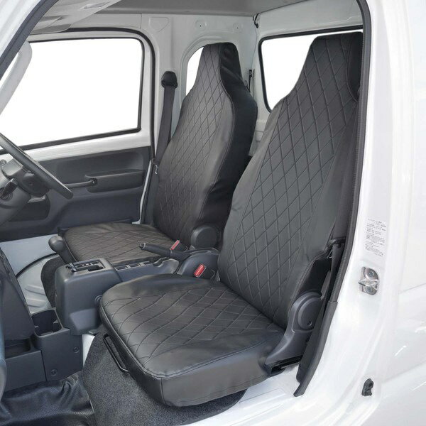 BONFORM｜ボンフォーム 4368-09BK　車種別専用シートカバー　ダイヤキルト　K2-2　スーパーキャリィ専用（DA16T）　カラー：ブラック ブラック 4368-09BK