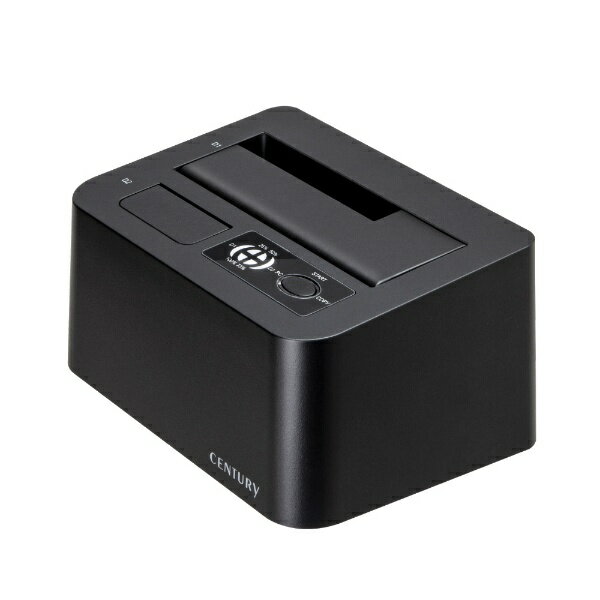 センチュリー｜Century Corporation HDD/SSDスタンド USB-C＋USB-A接続 裸族のお立ち台 DJ MIX ブラック CROSN2U32CP 3.5インチ 2.5インチ対応 /SATA＋NVMe /2台