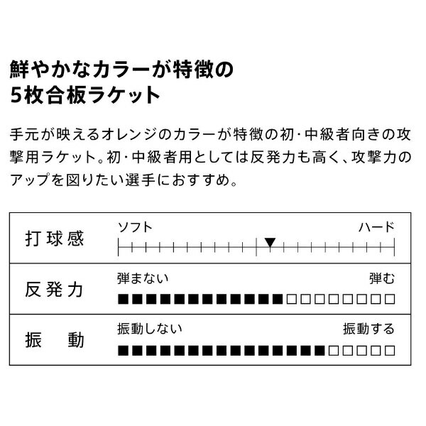 VICTAS｜ヴィクタス 卓球ラケット シェークハンド V-オレンジ V-ORANGE(攻撃用/FL) 310234
