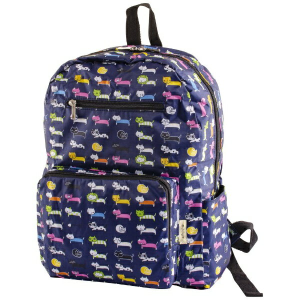 協和｜KYOWA コンパクトリュック 折り畳み バックパック ポーチ リュック 軽量 大容量 Addy（アディ） キャッツ 31-65016