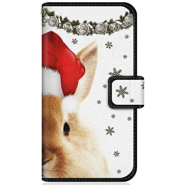 CaseMarket｜ケースマーケット CaseMarket SCV46 スリム手帳型ケース キュート フェイス ラビット サンタクロース SCV46-BCM2S2183-78