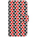 CaseMarket|ケースマーケット CaseMarket SH-M11 スリム手帳型ケース 赤黒 ハート パターン スリム ダイアリー SH-M11-BCM...