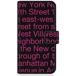 CaseMarket｜ケースマーケット CaseMarket SC-52A スリム手帳型ケース New York Typography - ピンク スリム ダイアリー SC-52A-BCM2S2633-78