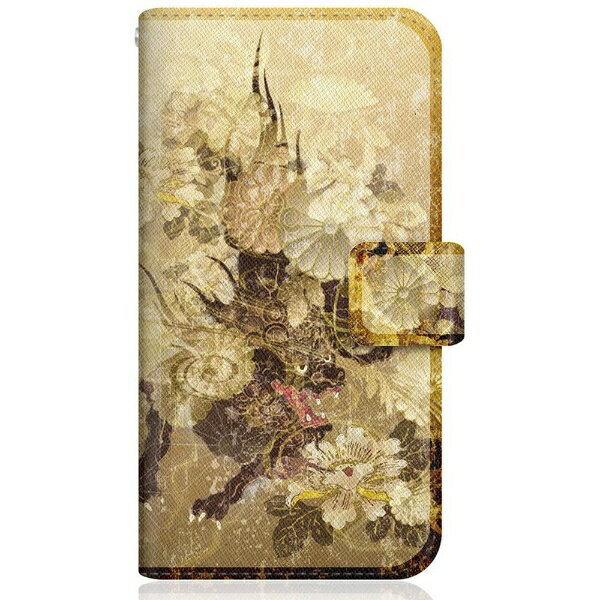 CaseMarket|ケースマーケット CaseMarket SCG02 スリム手帳型ケース 屏風 和柄 雲 獅子 菊花紋章 風雲 SCG02-BCM2S2131-78