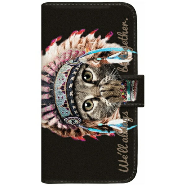 CaseMarket｜ケースマーケット NYAGO G5NZ6 厚手手帳型ケース インディアン ソラちゃん 肉球をペロペロするにゃー。 かわいい猫フェイス ブラック G5NZ6-BNG2A7072-88