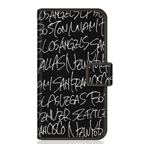 CaseMarket｜ケースマーケット CaseMarket G020P スリム手帳型ケース United State City アメリカン シティー タイポグラフィー ブラック G020P-BCM2S2108-78