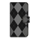 CaseMarket|ケースマーケット CaseMarket YAL-L21 スリム手帳型ケース モノトーン アーガイル柄 ロンドン クラシカル アーガイル Y...