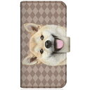 CaseMarket｜ケースマーケット CaseMarket G025M スリム手帳型ケース ZAKKA ZOO ノート キュート つぶらな瞳 柴犬 ワンワン フレンチ ダイヤ柄 ブラウン G025M-BCM2S2822-78