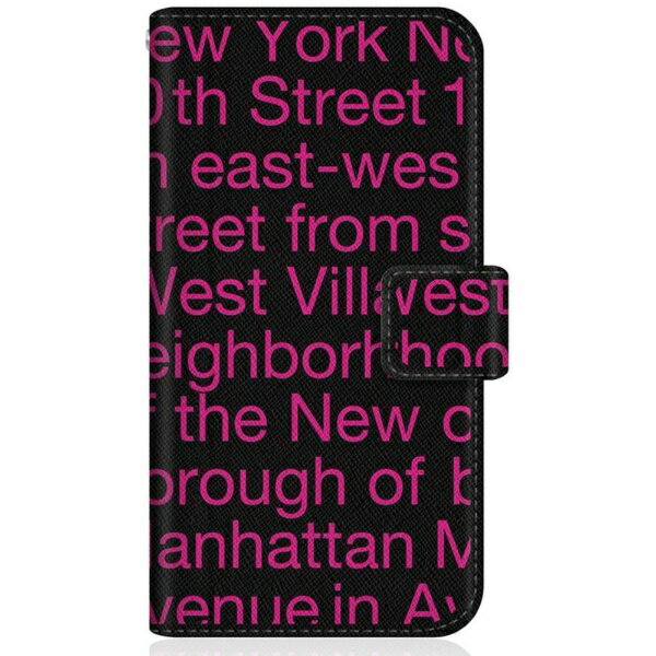 CaseMarket｜ケースマーケット CaseMarket G025H スリム手帳型ケース New York Typography - ピンク スリム ダイアリー G025H-BCM2S2633-78
