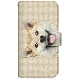 CaseMarket｜ケースマーケット CaseMarket SM-G9960 スリム手帳型ケース ZAKKA ZOO ノート キュート つぶらな瞳 柴犬 ワンワン フレンチ ダイヤ柄 ベージュ SM-G9960-BCM2S2821-78