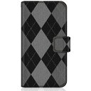 CaseMarket|ケースマーケット CaseMarket 906SH スリム手帳型ケース モノトーン アーガイル柄 ロンドン クラシカル アーガイル 906...